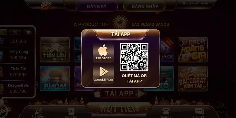 Cac tinh nang ho tro khi thuc hien tai app SUNWIN 97