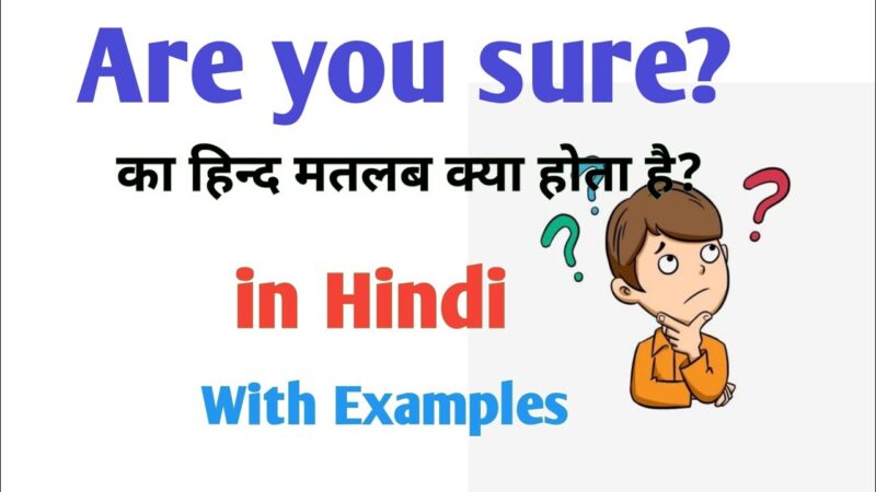 are you sure meaning in hindi - Hình 3