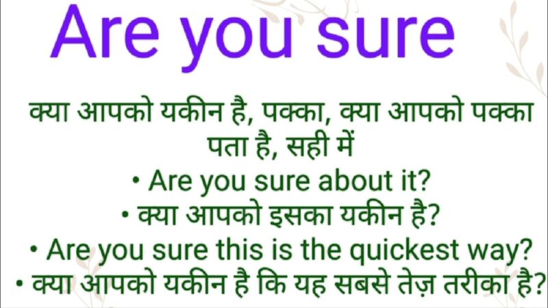 are you sure meaning in hindi - Hình 5