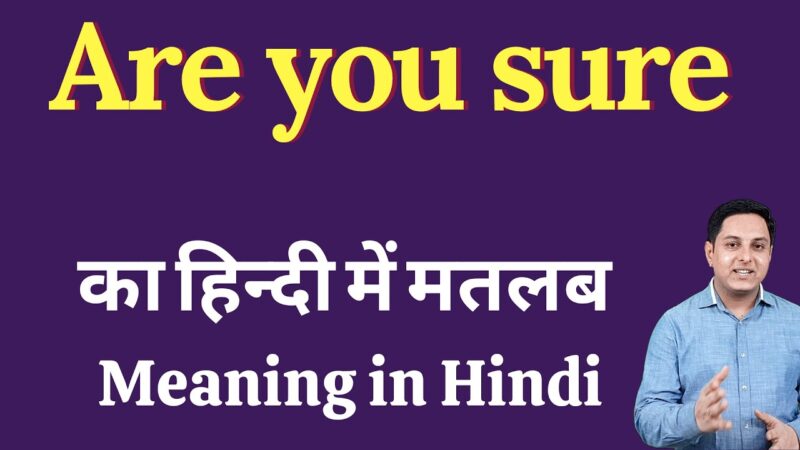 are you sure meaning in hindi - Hình 1