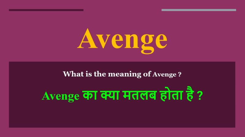 avenge meaning in hindi - Hình 5