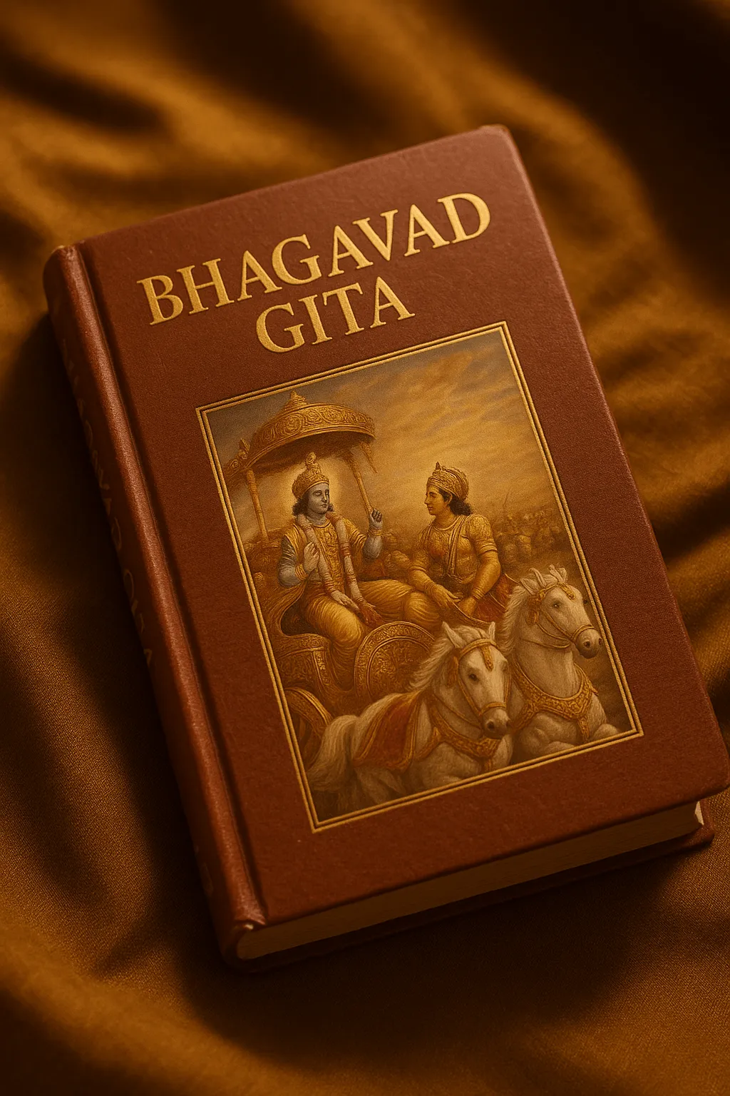 भगवत गीता के श्लोक और उनका sanskrit shlok meaning in hindi को दर्शाती प्रेरणादायक छवि।