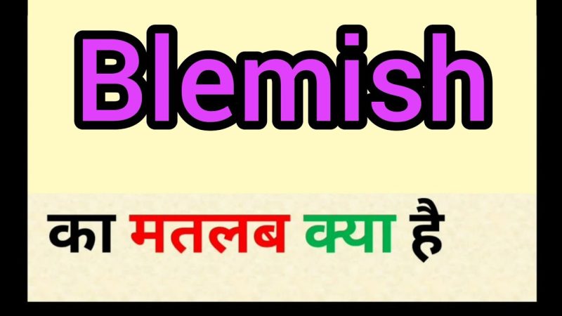 Blemishes का हिंदी में मतलब क्या होता है? (Blemishes ka hindi mein matlab kya hota hai?)