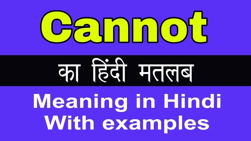 cannot meaning in hindi - Hình 3