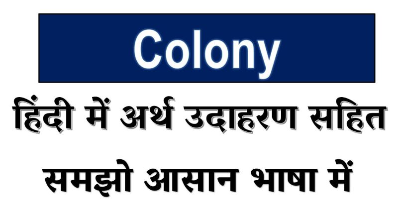 Colony का हिंदी अर्थ: मूल परिभाषा और अनुवाद