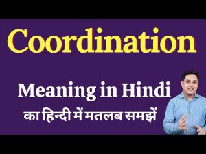 coordination meaning in hindi