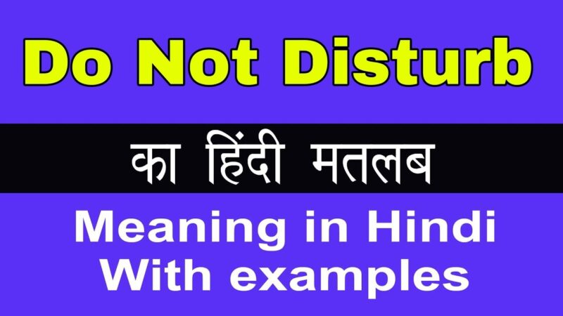 do not disturb meaning in hindi - Hình 5