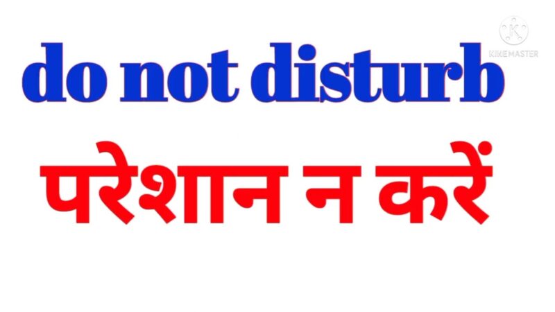 do not disturb meaning in hindi - Hình 1