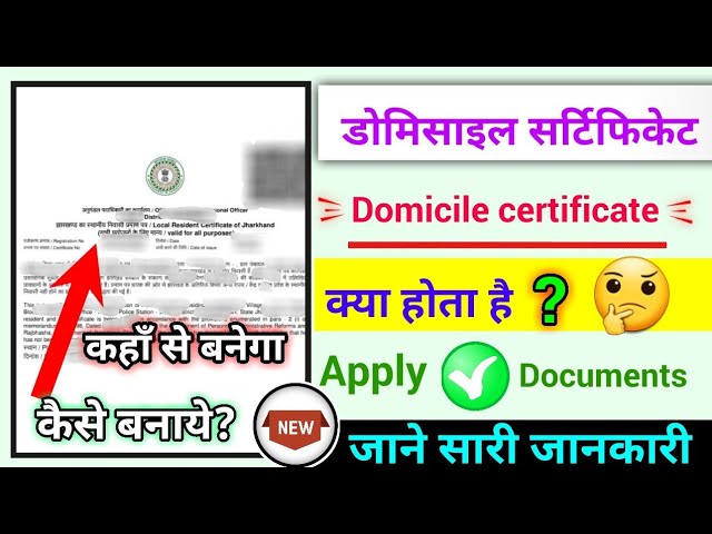 डोमिसाइल सर्टिफिकेट के लिए आवश्यक दस्तावेज: हिंदी में पूरी सूची