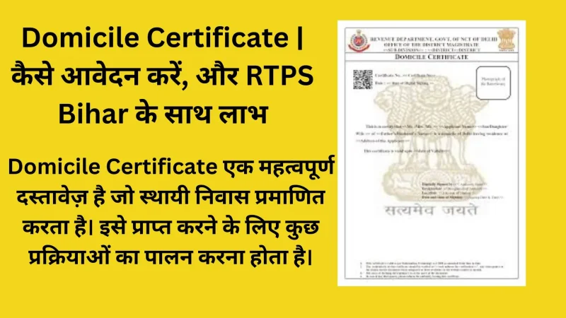 डोमिसाइल प्रमाणपत्र: आवश्यकताएँ और प्रक्रिया (डोमिसाइल प्रमाणपत्र कैसे प्राप्त करें)