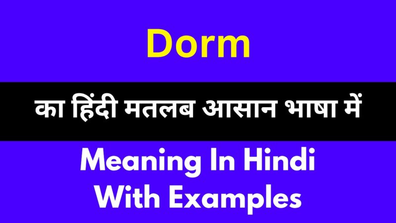 dorm meaning in hindi - Hình 3