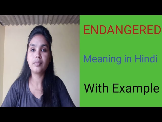 'Endangered' शब्द का अर्थ हिंदी में स्पष्ट रूप से समझें, जिसमें शब्द की सटीक परिभाषा और भाषाई बारीकियां शामिल हैं।