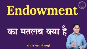 endowment meaning in hindi
