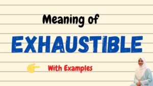exhaustible meaning in hindi