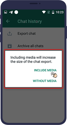 export chat meaning in hindi 2