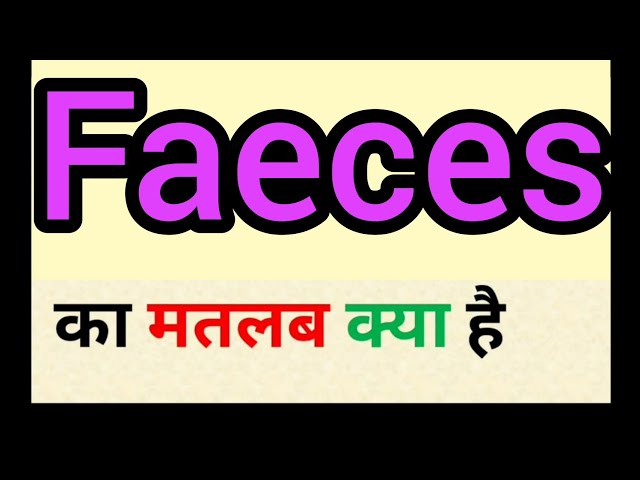 मल (Faeces) का हिंदी में अर्थ: परिभाषा और सामान्य उपयोग।
