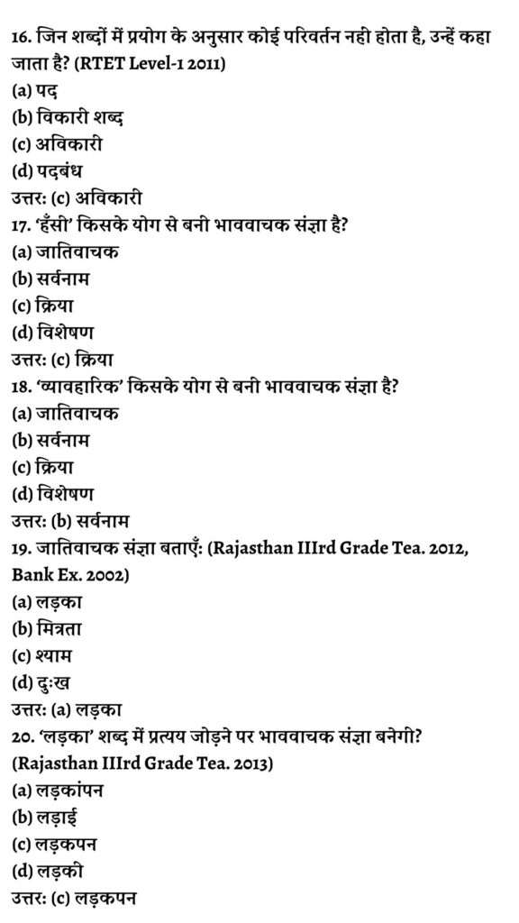 स्त्रीलिंग शब्दों के प्रकार: संज्ञा, सर्वनाम, विशेषण और क्रिया