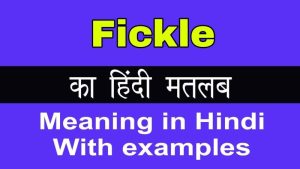 fickle meaning in hindi 1