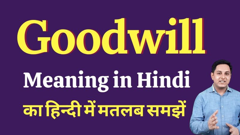 goodwill meaning in hindi - Hình 1