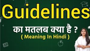 guidelines meaning in hindi
