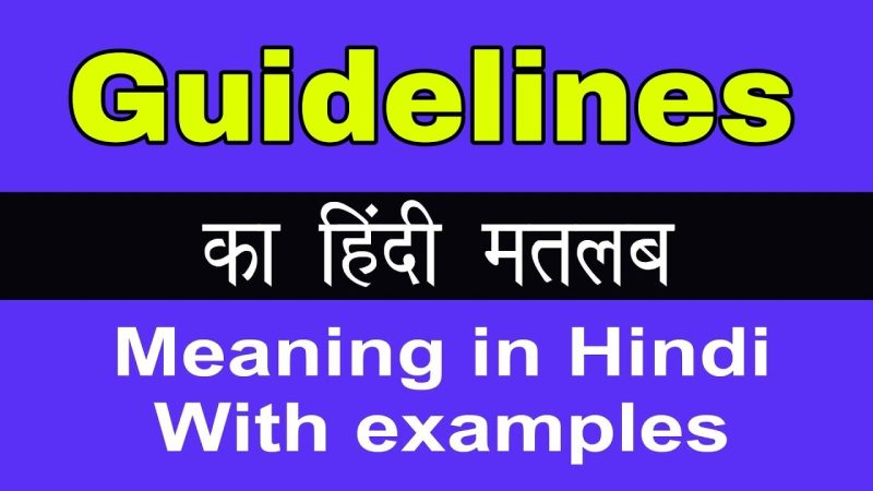 guidelines meaning in hindi - Hình 5