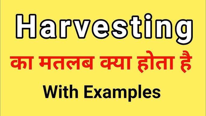 harvesting meaning in hindi 3