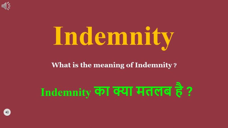 indemnity meaning in hindi - Hình 5