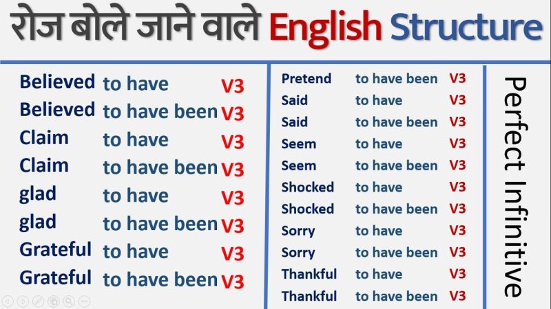 हिंदी व्याकरण में इंफिनिटिव के प्रकार (Hindi Vyakaran Mein Infinitive Ke Prakar)