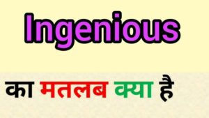 ingenious meaning in hindi