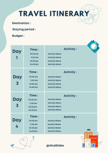 itinerary meaning in hindi 2