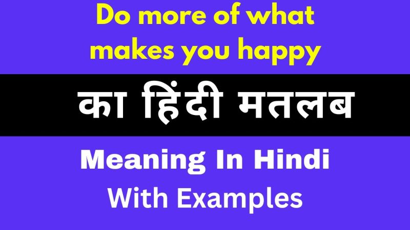 just do what makes you happy meaning in hindi 1