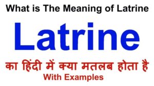 latrine meaning in hindi