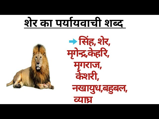 शेर (Lion) का हिंदी में अर्थ और पर्यायवाची