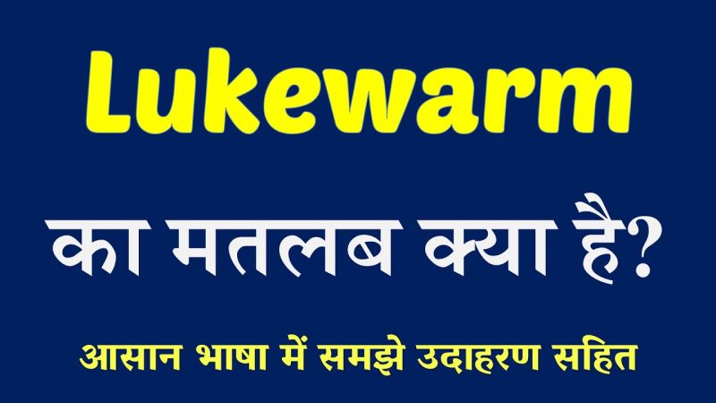 lukewarm का हिंदी में अर्थ क्या है?