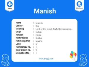 manish name meaning in hindi