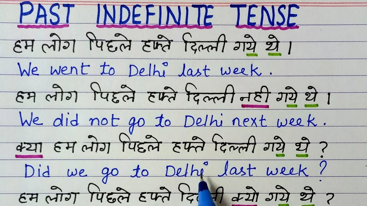 Simple Past Tense Exercises In Hindi: Rules, Examples, And Comprehensive Practice