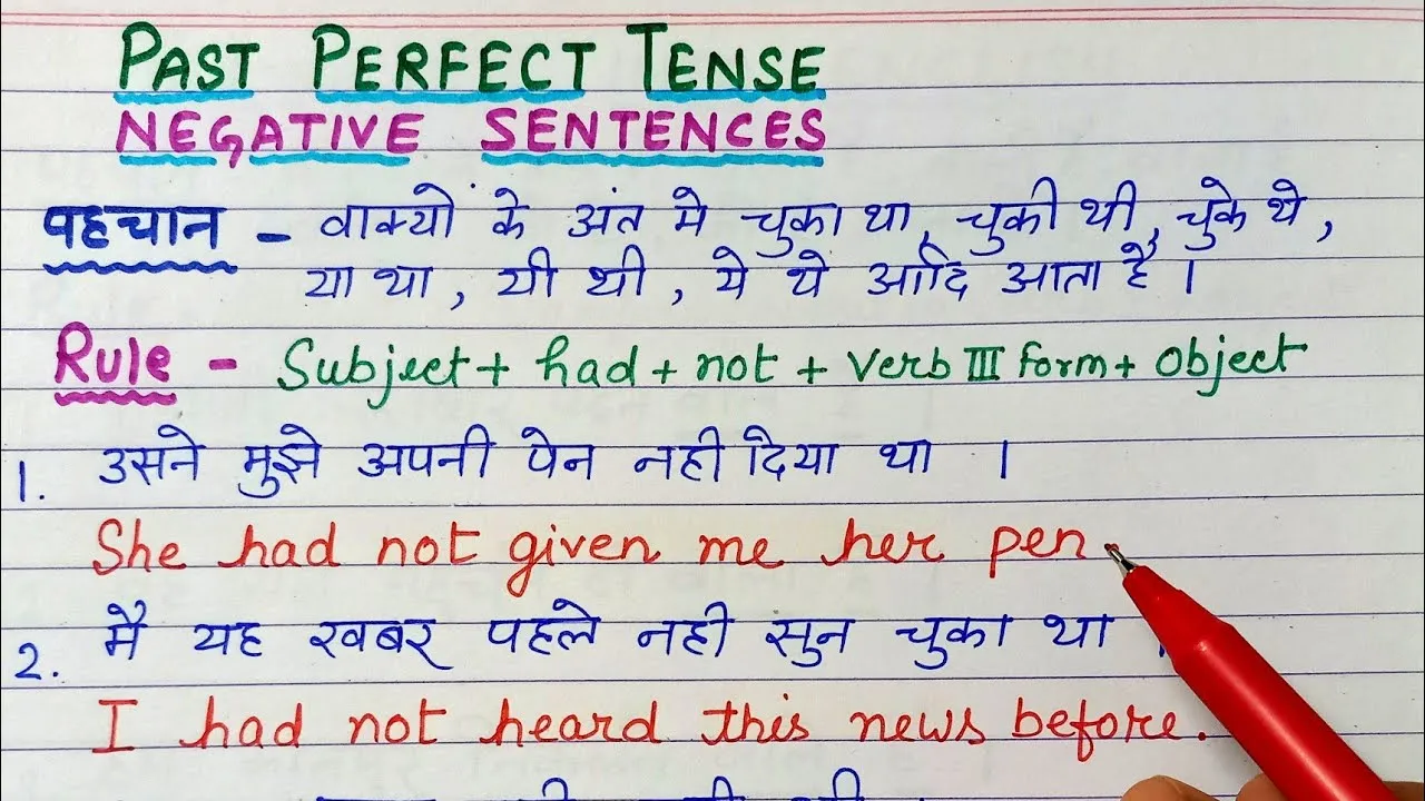 Past Perfect Tense Formula In Hindi: Samjhen Niyam Aur Udaharan Vistar Se