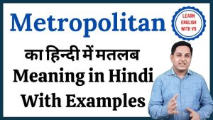 metropolitan meaning in hindi