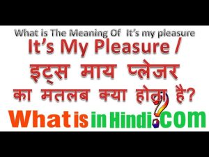 my pleasure meaning in hindi 1