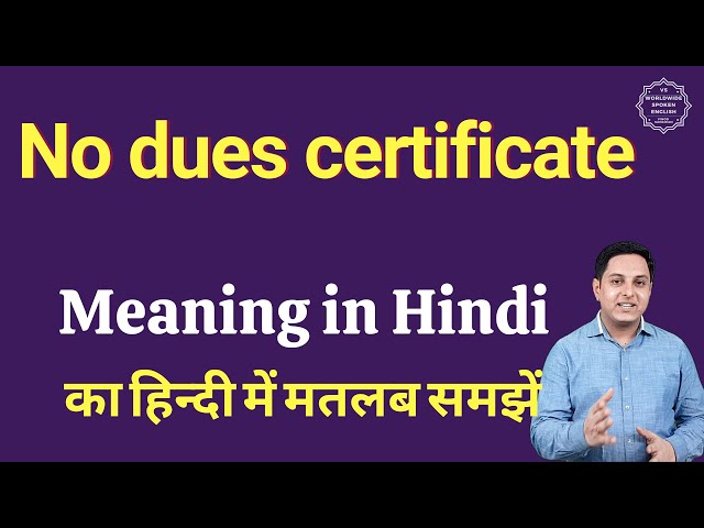 no dues meaning in hindi - Hình 2