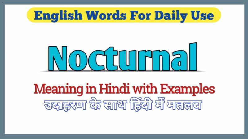 nocturnal meaning in hindi - Hình 5