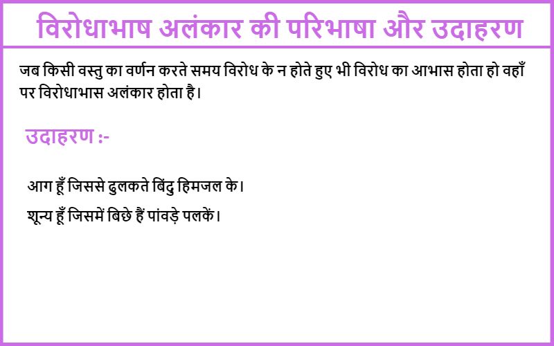 विरोधाभास के प्रकार: उदाहरणों के साथ (Virodhabhas Ke Prakar: Udaharanon Ke Sath)