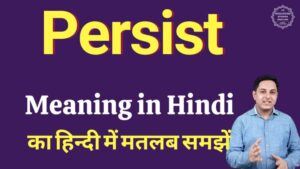 persist meaning in hindi