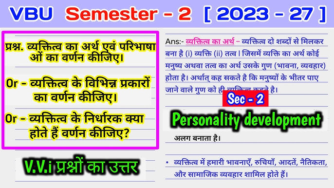 हिंदी में व्यक्तित्व के विभिन्न पहलुओं को समझना (hindi mein vyaktitv ke vibhinn pahluon ko samajhna)