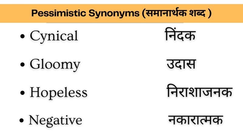 pessimistic meaning in hindi - Hình 4
