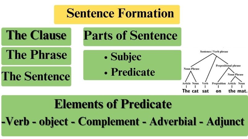 विधेय का निर्माण: क्रिया, वस्तु, पूरक और संशोधक (Construction of Predicates: Verb, Object, Complement, and Modifiers)