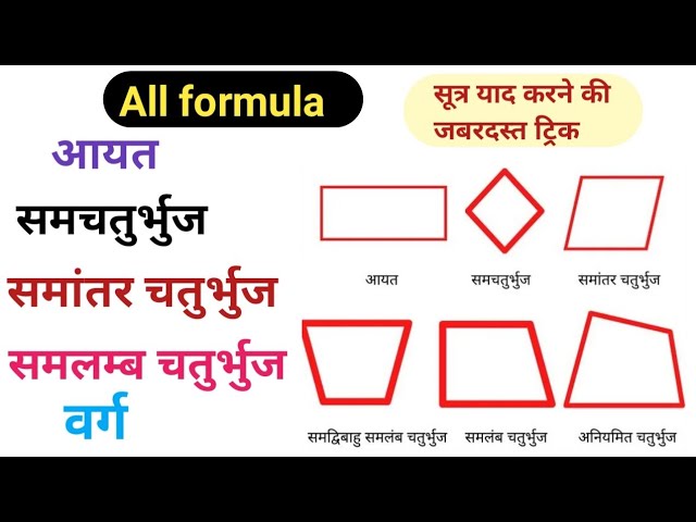 समचतुर्भुज, वर्ग और समांतर चतुर्भुज में अंतर