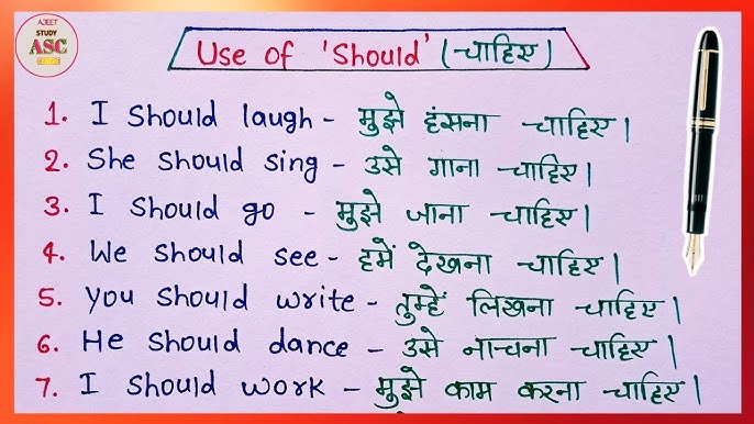 should meaning in hindi 1