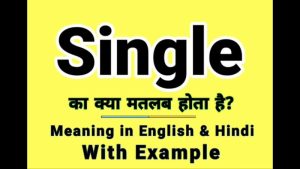 single meaning in hindi 1
