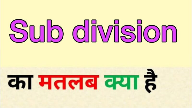 sub division meaning in hindi - Hình 2